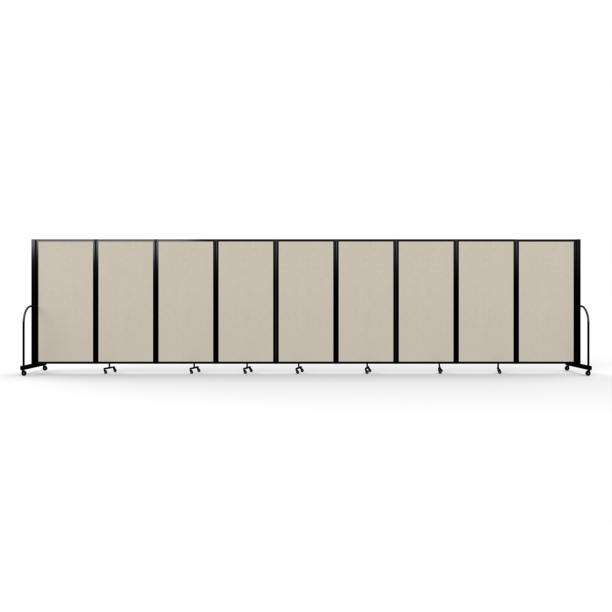 Screenflex Full Motion Divider — 6ft. x 25ft. 1in., Black Frame, Sand, Model# FSH-609-B-SND